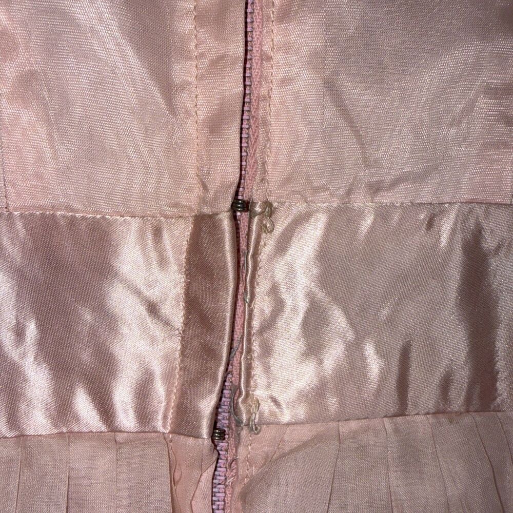 Vintage 50s Cupcake Dress Size XXS Pink Tulle Fit & Flare Prom Formal Junior 7 - Picture 7 of 16